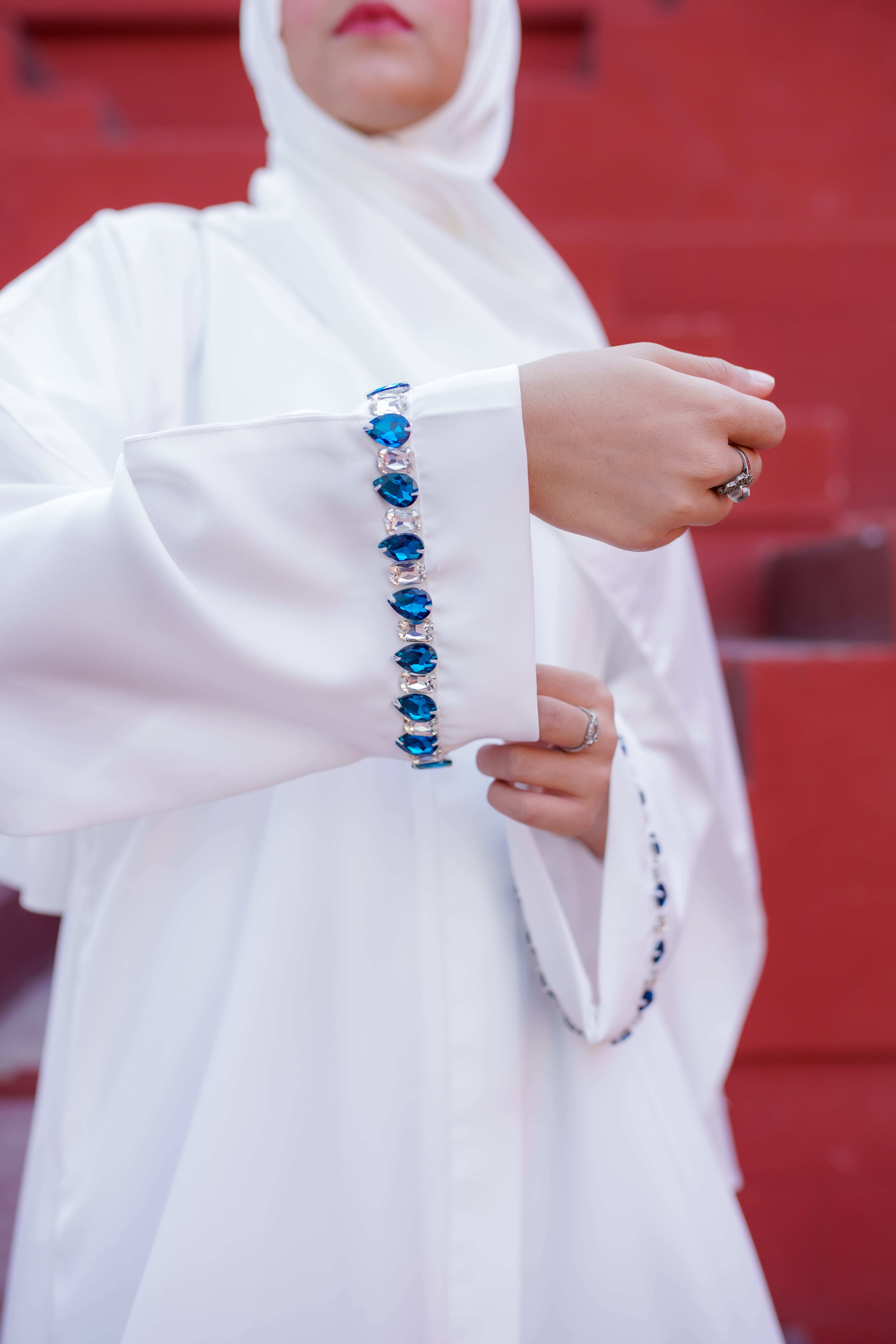 Snow Embellished Abaya - Image 2