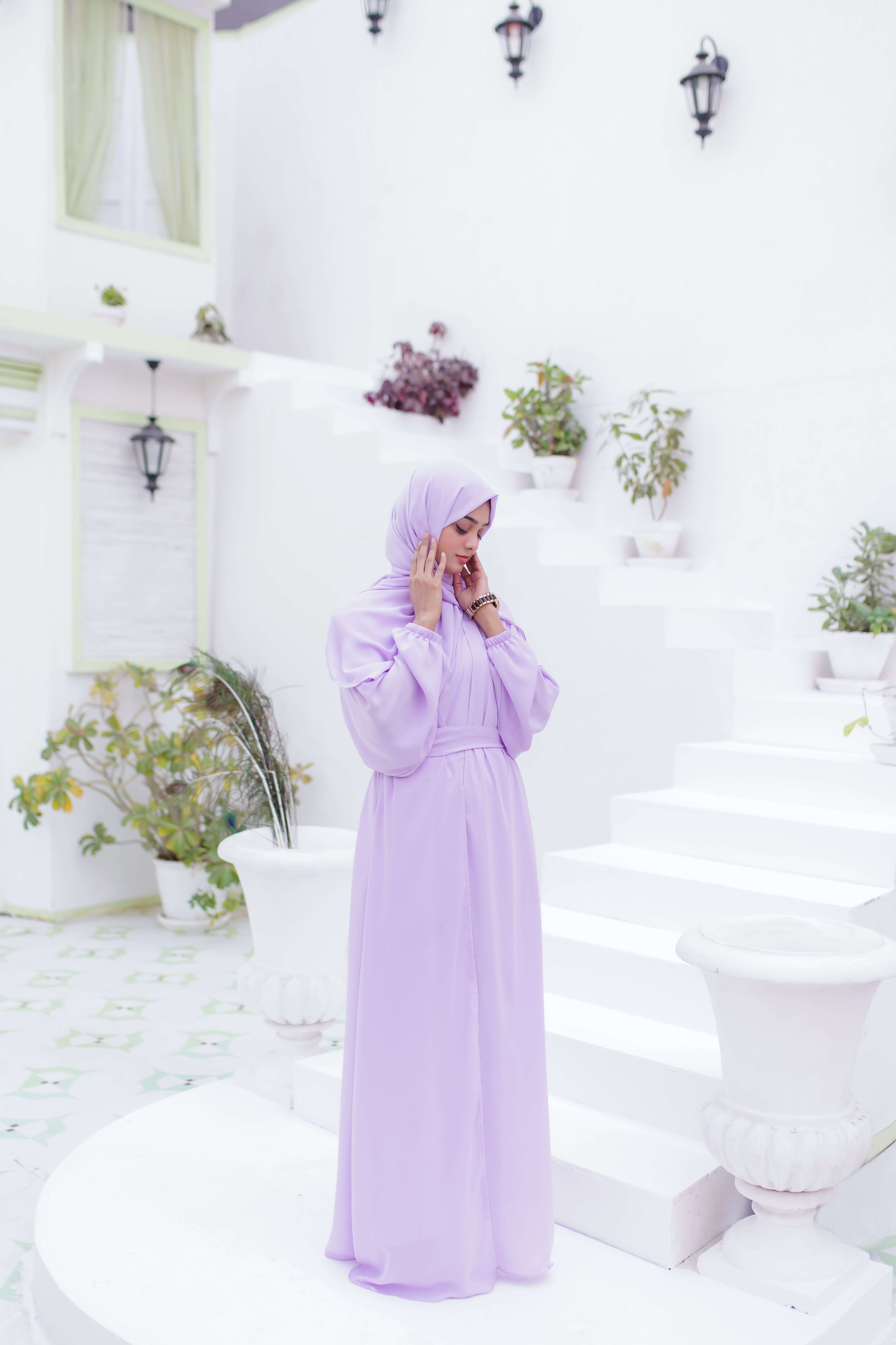 Lilac Open Abaya - Image 3