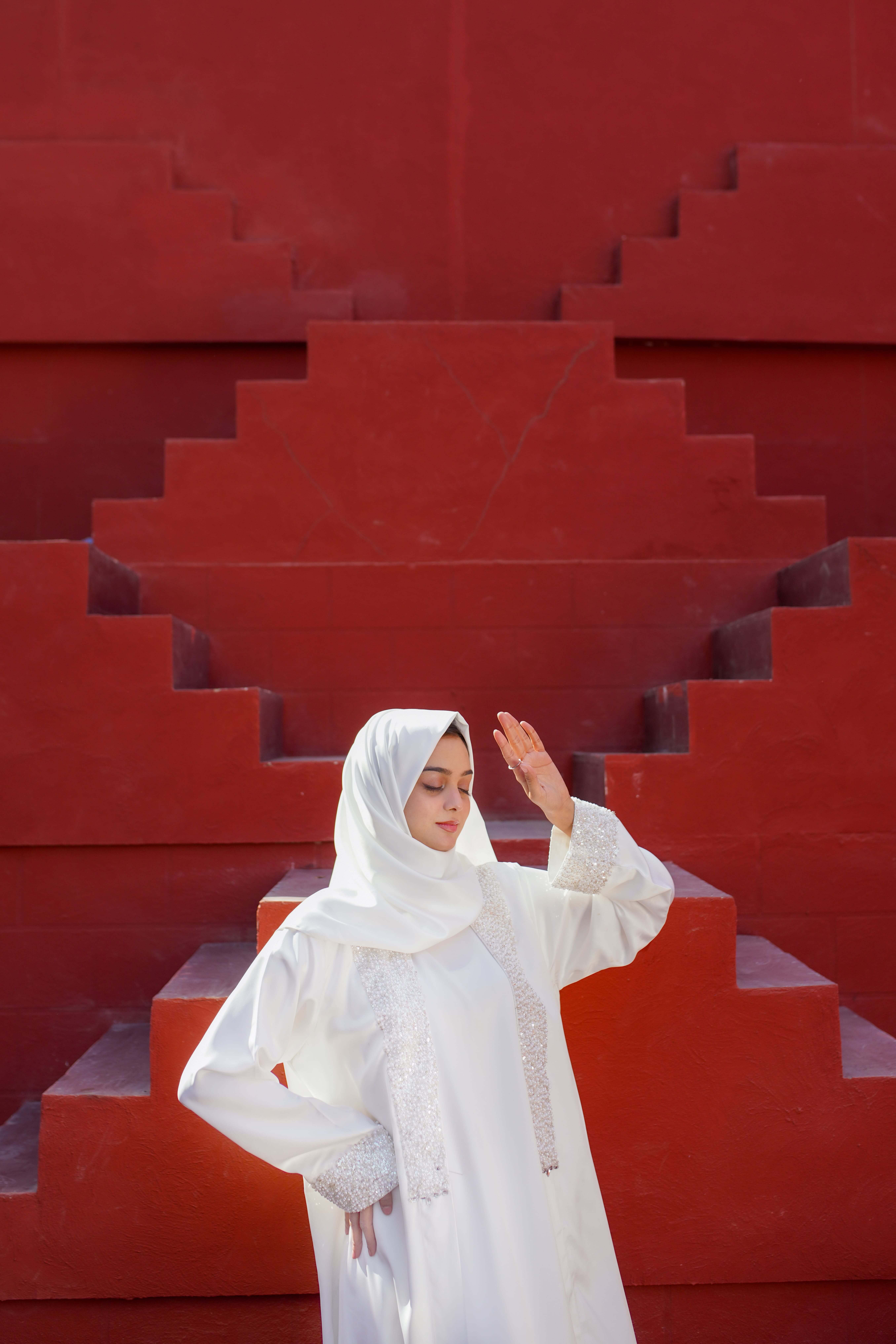 Dove Embellished Abaya - Image 2