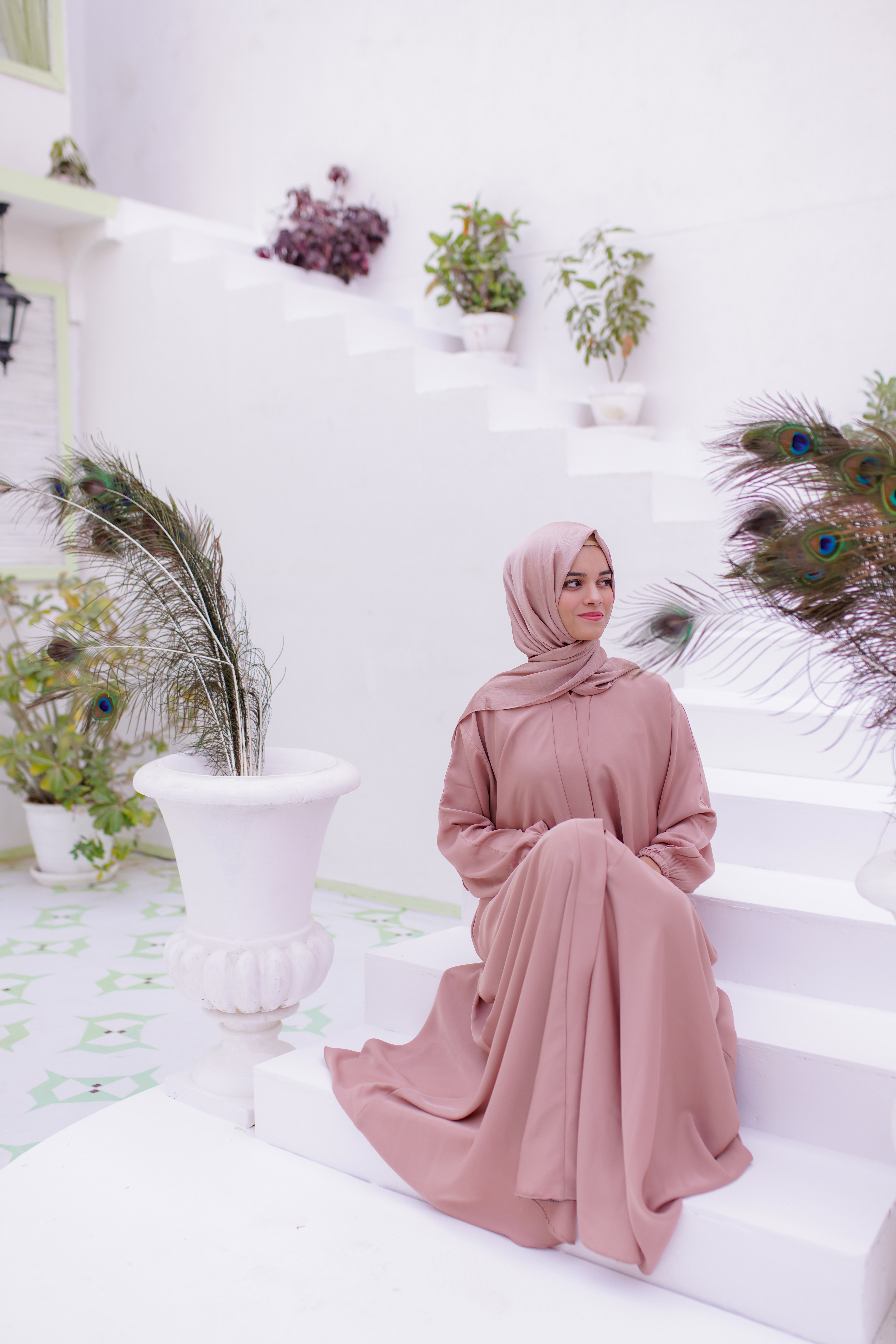 Blush Flared Abaya-1