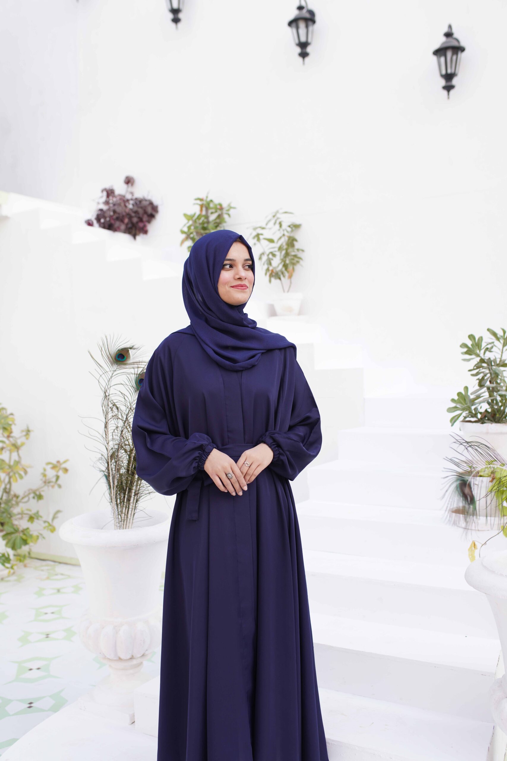 Deep Navy Flared Abaya