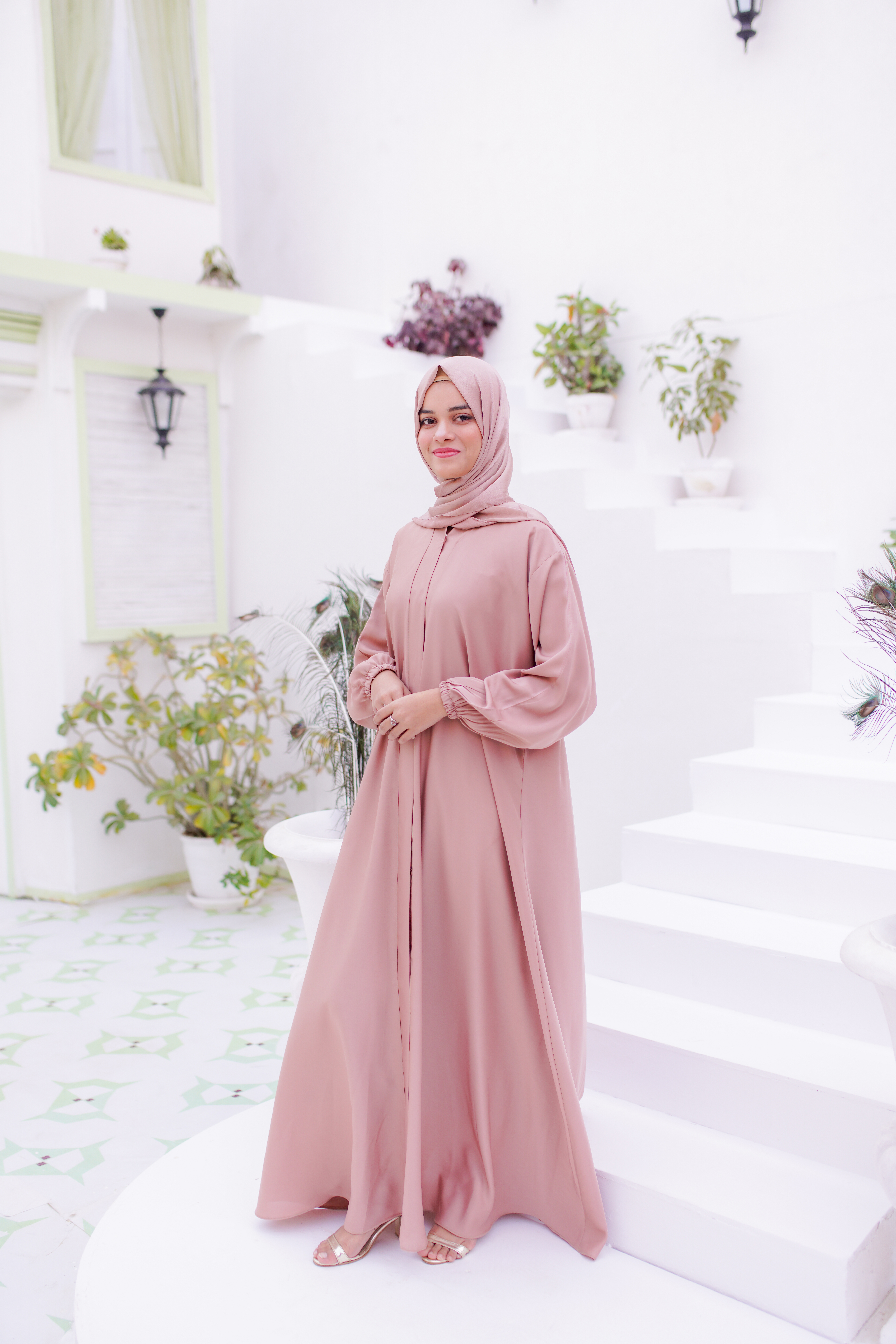 Blush Flared Abaya